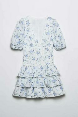 Floral Dreamscape Ruffle Dress - Y2K Fashion with Coquette & Grunge Aesthetics