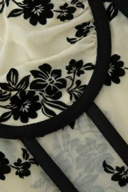 Floral Embroidered V-neck Corset Top - Y2K Fashion Aesthetic with Coquette Style and Grunge Vibes