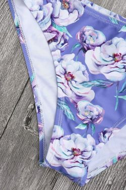 Floral Halter Bra & Swim Bottoms Set - Y2K Fashion Coquette Aesthetic