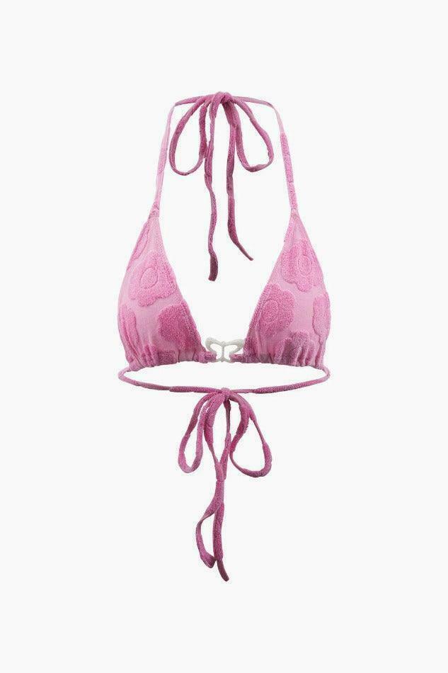 Floral Halter Bra Top & T-Shirt - Y2K Coquette Grunge Aesthetic Cute