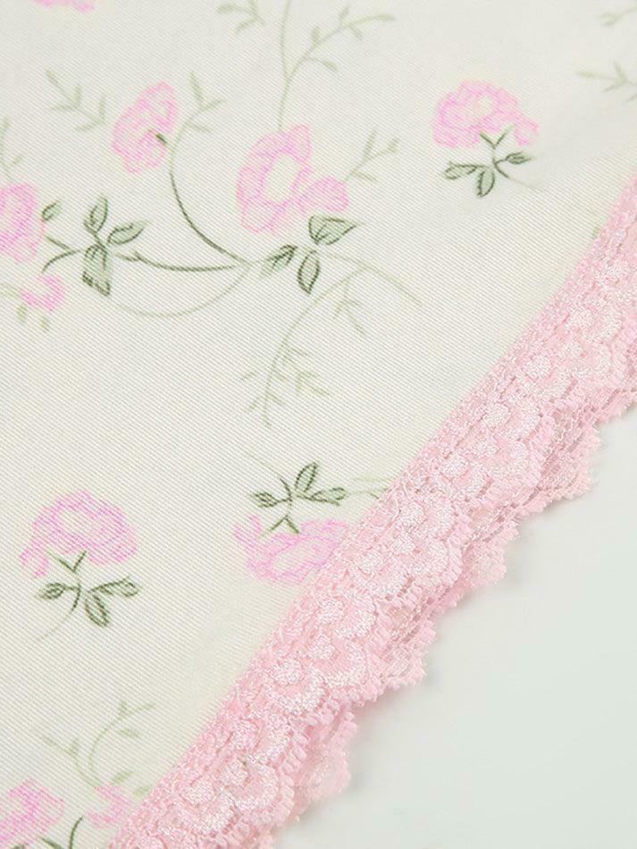 Floral Lace Edge Patchwork Camisole - Y2K Fashion Aesthetic Top for Women