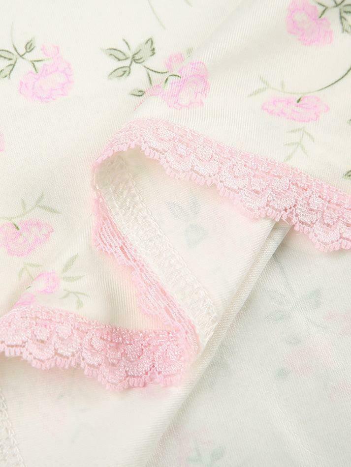 Floral Lace Edge Patchwork Camisole - Y2K Fashion Aesthetic Top for Women