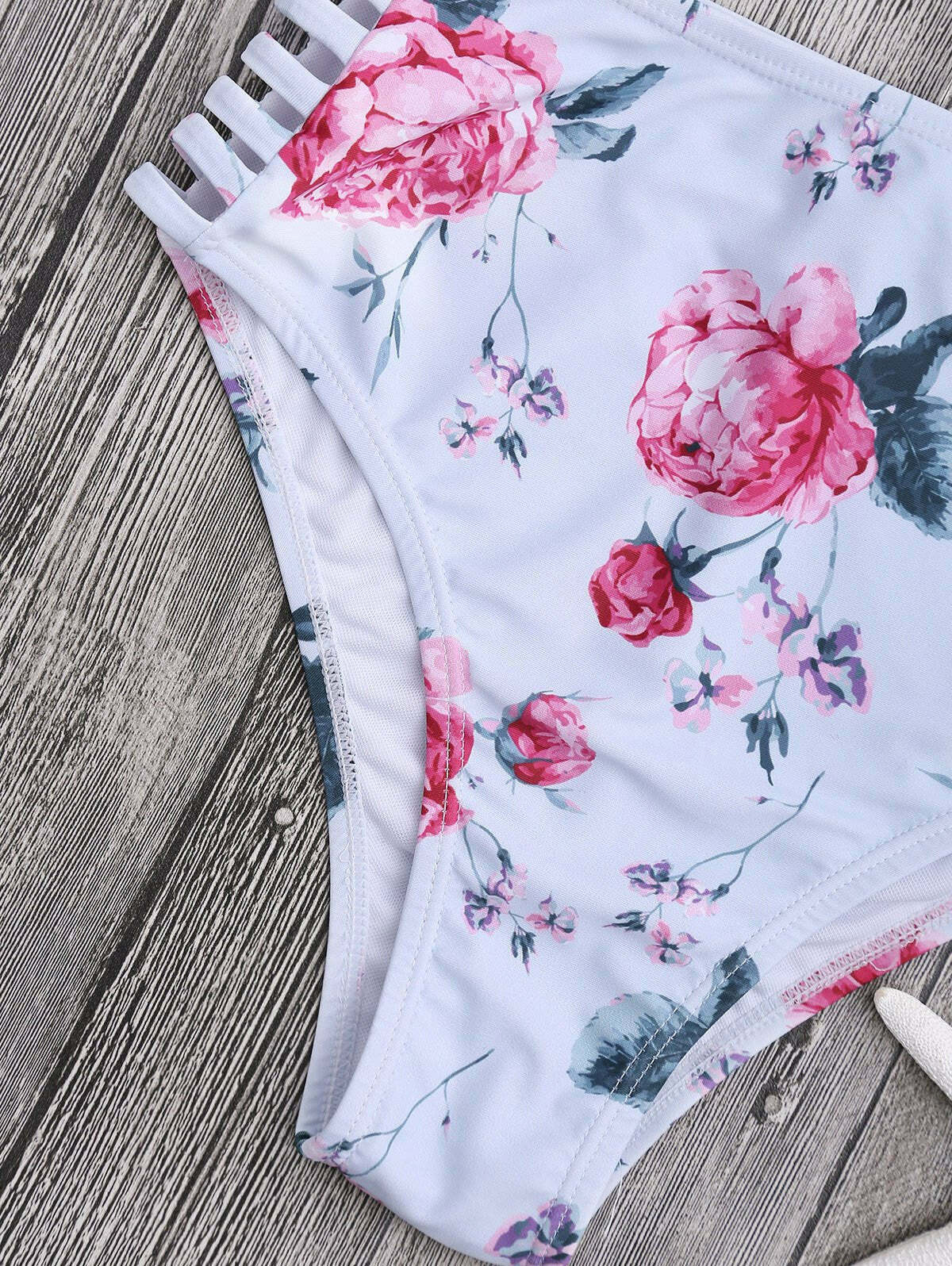 Floral Ladder Cut Ruched High Cut Bikini - Y2K Fashion Swimwear for Women Floral Ladder Cut Ruched High Cut Bikini - Y2K Fashion Swimwear for Women