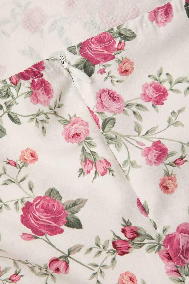 Floral Print Pleated Mini Dress: Y2K Fashion Strapless Coquette Aesthetic Outfit