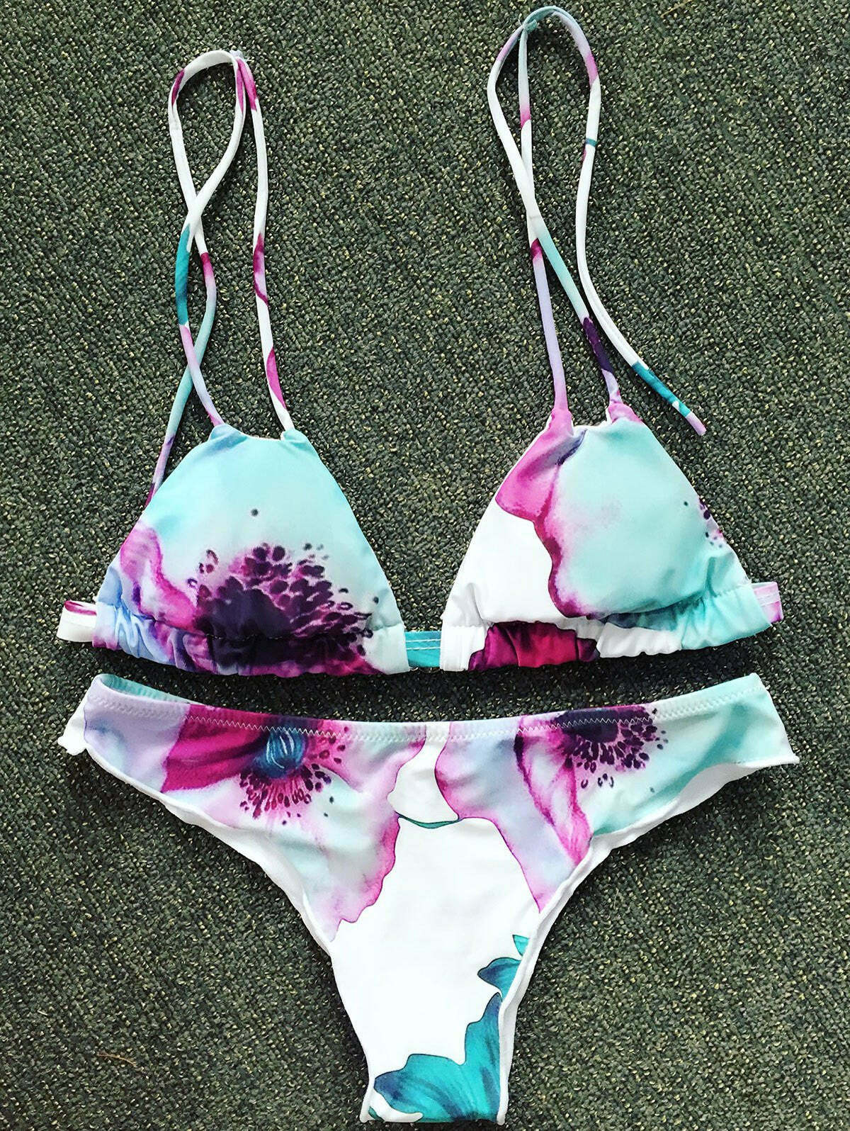 Floral Print Spaghetti Straps Bikini Set - Y2K Fashion Swimwear for Women Floral Print Spaghetti Straps Bikini Set - Y2K Fashion Swimwear for Women