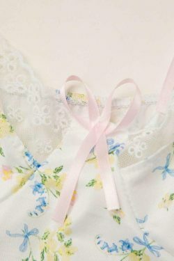 Floral Print Tie Strap Cami Top - Y2K Fashion Aesthetic for Women - Coquette Style Grunge Outfit