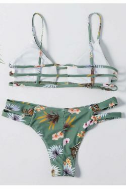 Flower Cutout Denim Cami Bikini Set - Y2K Fashion Swimwear with Coquette & Grunge Aesthetic