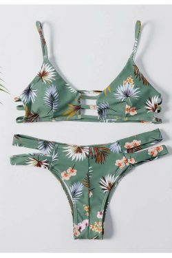 Flower Cutout Denim Cami Bikini Set - Y2K Fashion Swimwear with Coquette & Grunge Aesthetic