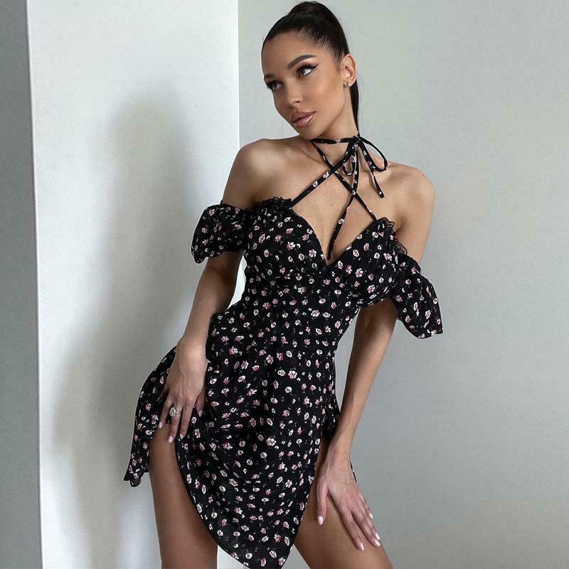 French Design Floral Backless Dress - Y2K Fashion Statement with Coquette Aesthetic & Grunge Style French Design Floral Backless Dress - Y2K Fashion Statement with Coquette Aesthetic & Grunge Style