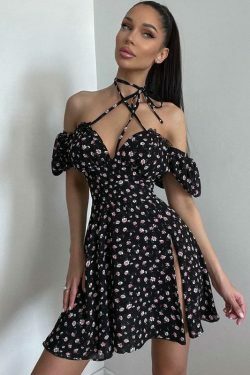 French Design Floral Backless Dress - Y2K Fashion Statement with Coquette Aesthetic & Grunge Style