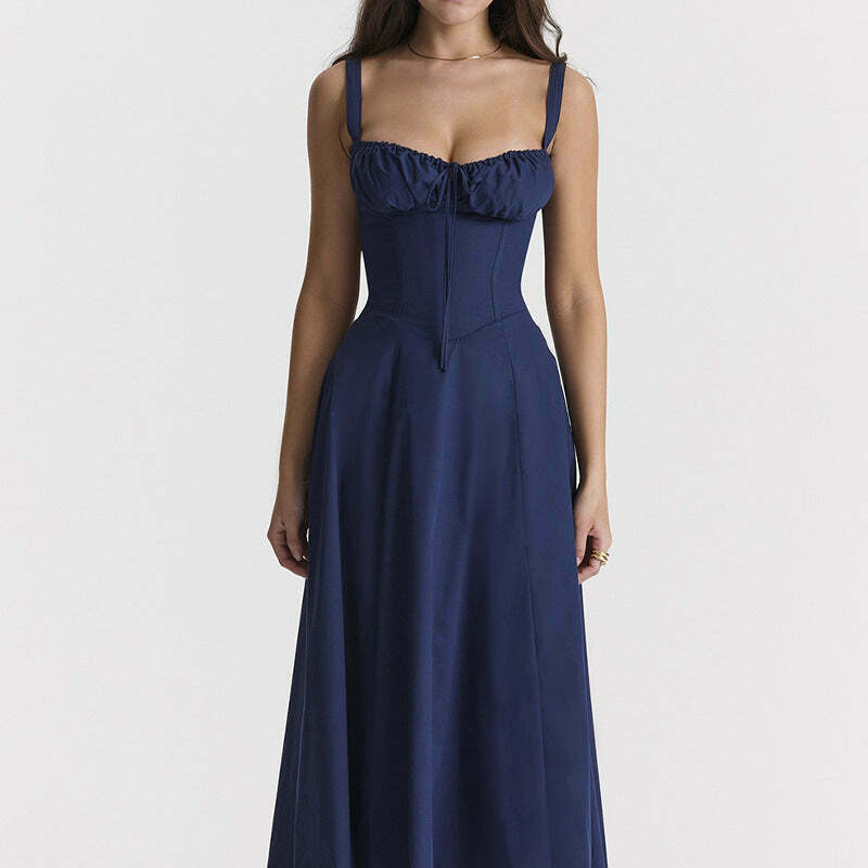 French Floral Backless Midi Dress - Coquette Aesthetic for Women - Y2K Fashion Statement French Floral Backless Midi Dress - Coquette Aesthetic for Women - Y2K Fashion Statement