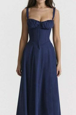 French Floral Printed Backless Long Dress - Coquette Aesthetic for Women's Y2K Fashion