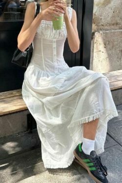 French Pleated Lace Up Layered Midi Dress in Coquette Aesthetic for Women's Y2K Fashion