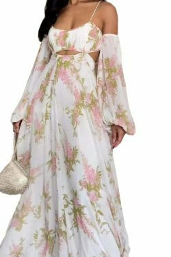 French Print Backless Suspender Dress - Y2K Fashion Statement - Coquette Aesthetic with Gr