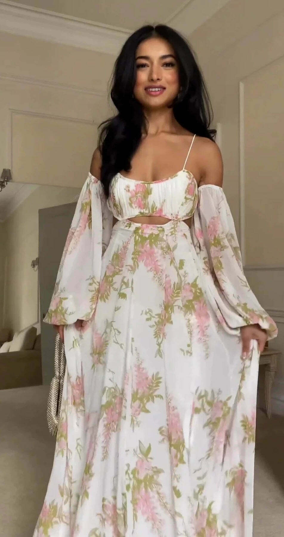 French Print Backless Suspender Dress - Y2K Fashion Statement - Coquette Aesthetic with Gr French Print Backless Suspender Dress - Y2K Fashion Statement - Coquette Aesthetic with Gr