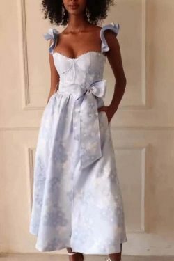 French Retro Floral Print Dress - Y2K Fashion Statement with Coquette Aesthetic & Grunge Style