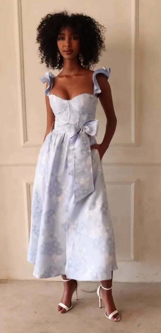 French Retro Floral Print Dress - Y2K Fashion Statement with Coquette Aesthetic & Grunge Style French Retro Floral Print Dress - Y2K Fashion Statement with Coquette Aesthetic & Grunge Style