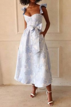 French Retro Floral Print Dress - Y2K Fashion Statement with Coquette Aesthetic & Grunge Style