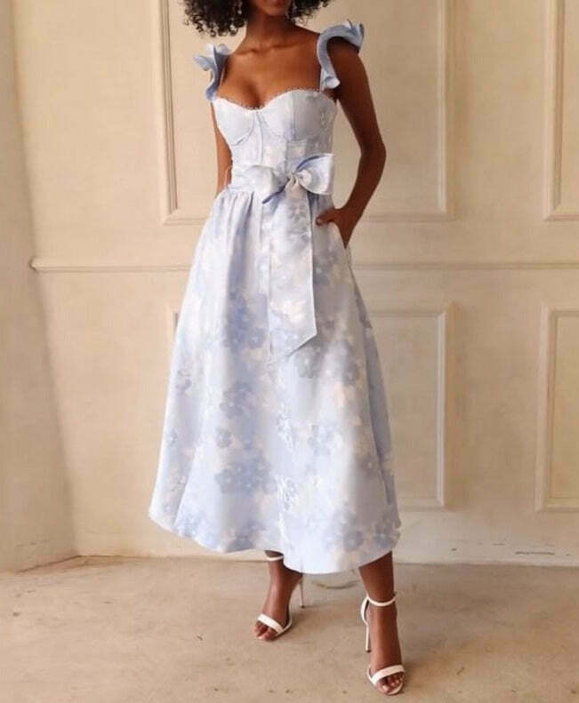 French Retro Floral Print Dress - Y2K Fashion Statement with Coquette Aesthetic & Grunge Style French Retro Floral Print Dress - Y2K Fashion Statement with Coquette Aesthetic & Grunge Style