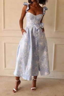 French Retro Floral Print Dress - Y2K Fashion Statement with Coquette Aesthetic & Grunge Style