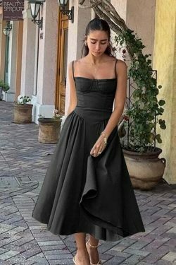 French Retro Midi Summer Dress - Y2K Aesthetic Vintage Style for Women