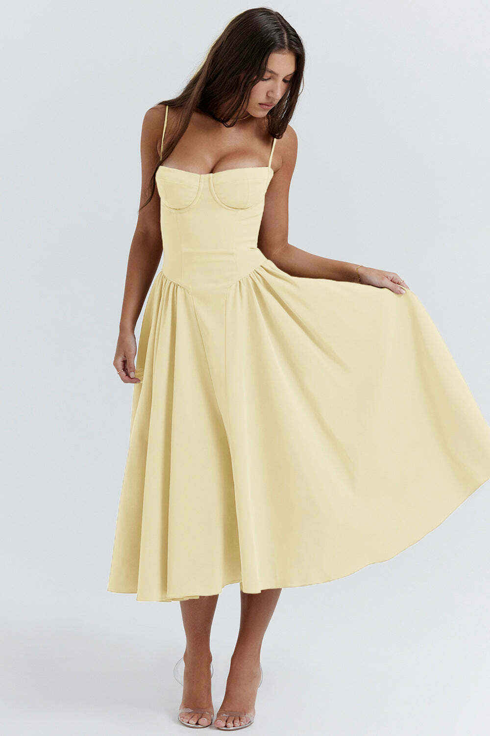 French Retro Midi Summer Dress - Y2K Aesthetic Vintage Style for Women French Retro Midi Summer Dress - Y2K Aesthetic Vintage Style for Women