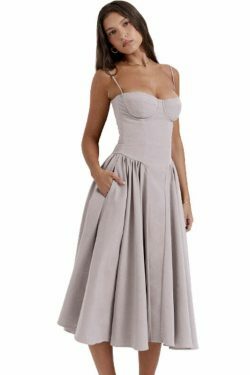 French Retro Midi Summer Dress - Y2K Aesthetic Vintage Style for Women