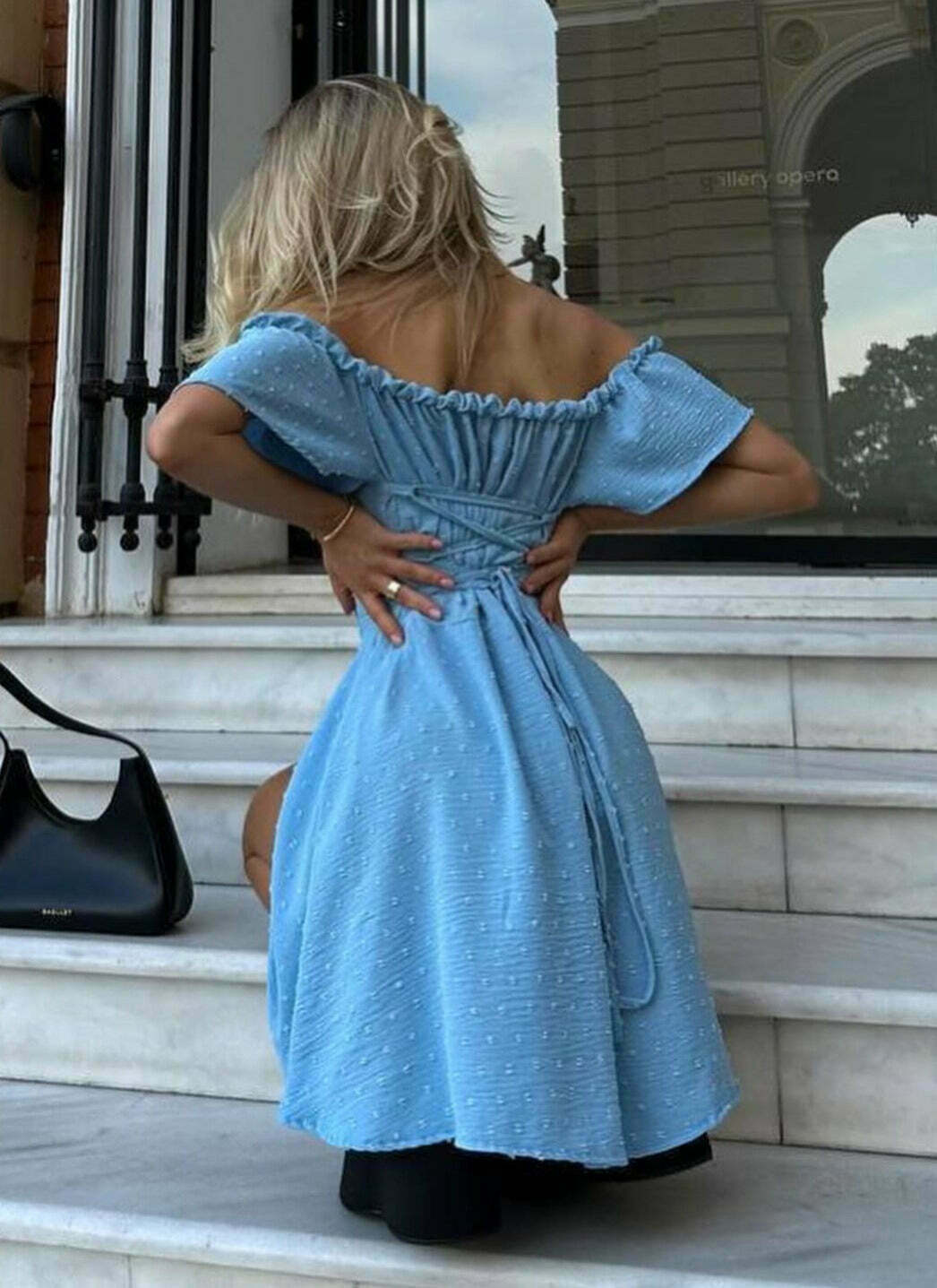 French Square Neck Chest Tie Dress - Y2K Aesthetic Coquette Grunge Outfit French Square Neck Chest Tie Dress - Y2K Aesthetic Coquette Grunge Outfit