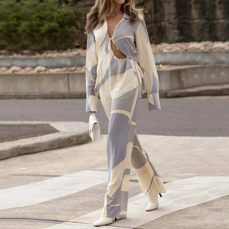 French V-neck Ripped Long Suit for Women: Y2K Fashion Statement with Coquette Aesthetic French V-neck Ripped Long Suit for Women: Y2K Fashion Statement with Coquette Aesthetic