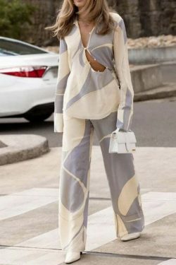 French V-neck Ripped Long Suit for Women: Y2K Fashion Statement with Coquette Aesthetic