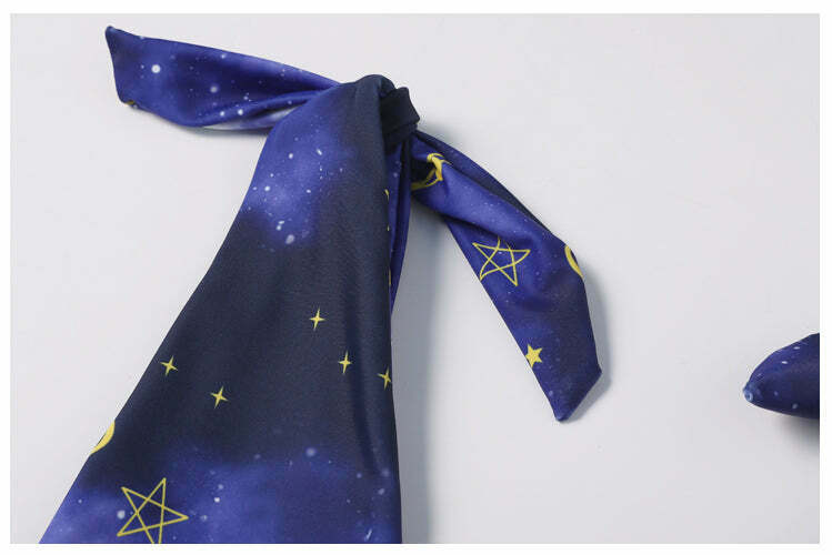 Galaxy Print Tie Shoulder Swimsuit - Y2K Fashion - Coquette Aesthetic - Gr