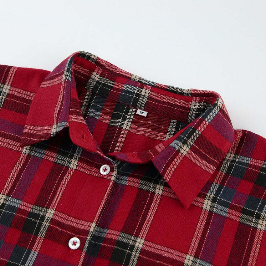 Gingham Gala Checks Shirt - Vintage Y2K Coquette Grunge Aesthetic