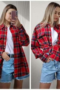 Gingham Gala Checks Shirt - Vintage Y2K Coquette Grunge Aesthetic