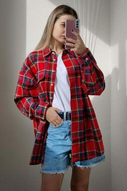 Gingham Gala Checks Shirt - Vintage Y2K Coquette Grunge Aesthetic