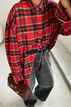 Gingham Gala Checks Shirt - Vintage Y2K Coquette Grunge Aesthetic