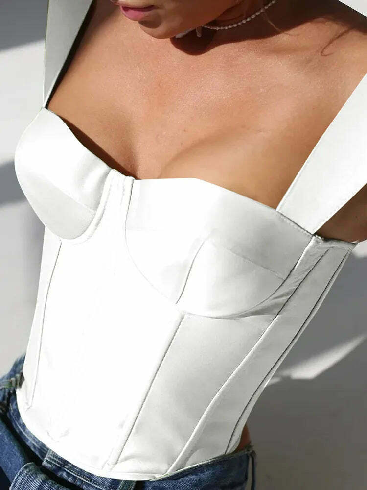 Glam Grove Corseted Crop Top - Y2K Fashion Statement with Coquette Aesthetic & Grunge Style Glam Grove Corseted Crop Top - Y2K Fashion Statement with Coquette Aesthetic & Grunge Style