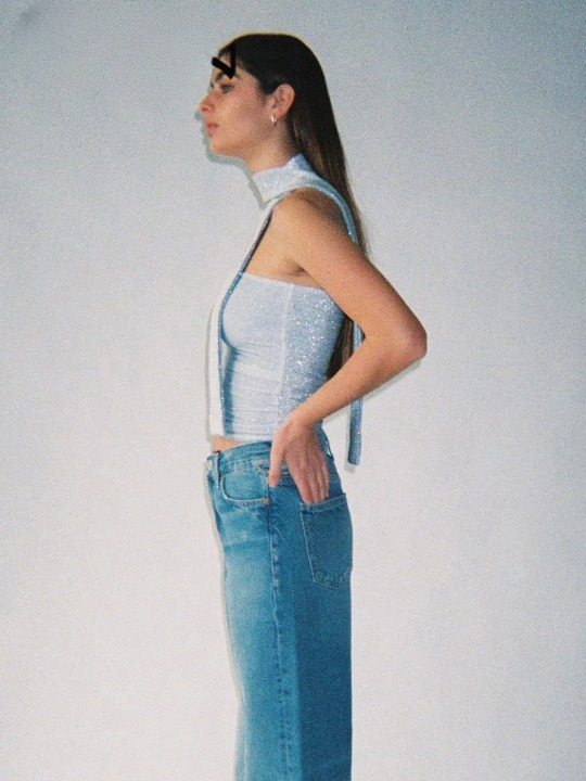 Glimmer Skinny Sleeveless Crop Top in Y2K Fashion Aesthetic for Women