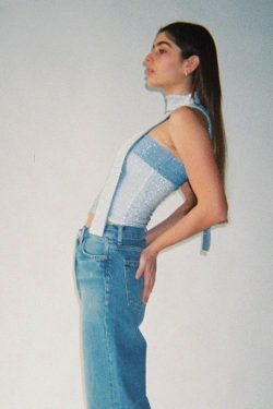 Glimmer Skinny Sleeveless Crop Top in Y2K Fashion Aesthetic for Women