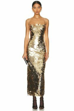 Glittering Tube Top Gold Backless Maxi Dress - Y2K Fashion Statement for Women