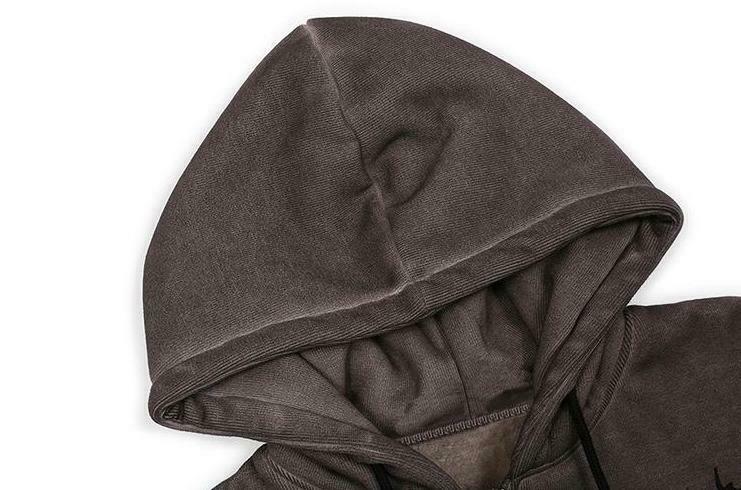 Gothic Angel Zip Up Hoodie in Garment-Dyed Y2K Aesthetic - Coquette Style with Grunge Vibes Gothic Angel Zip Up Hoodie in Garment-Dyed Y2K Aesthetic - Coquette Style with Grunge Vibes