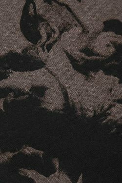 Gothic Angel Zip Up Hoodie in Garment-Dyed Y2K Aesthetic - Coquette Style with Grunge Vibes