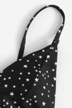 Gothic Black Star Cami Bikini Set for Women - Y2K Fashion Swimwear with Coquette Aesthetic