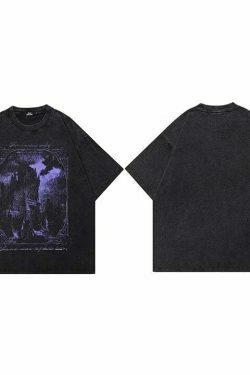 Gothic Castle' Graphic Print T-Shirt - Vintage Y2K Aesthetic Tee - Coquette Style Fashion