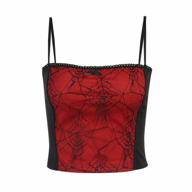 Gothic Cobweb Lace Top for Women - Y2K Fashion Aesthetic with Grunge Style and Coquette Vibes Gothic Cobweb Lace Top for Women - Y2K Fashion Aesthetic with Grunge Style and Coquette Vibes