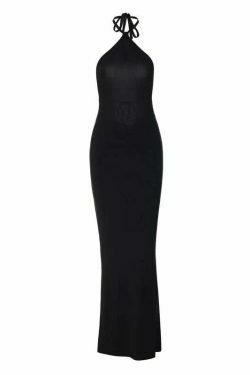 Gothic Elegance Backless Maxi Dress - Y2K Fashion Statement for Women with Coquette Aesthetic