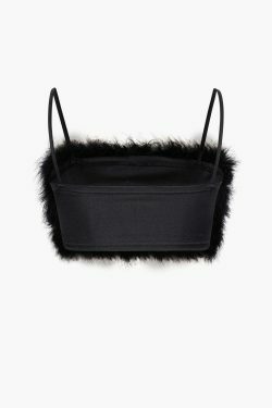 Gothic Feather Crop Cami Top in Black - Y2K Fashion Aesthetic for Women