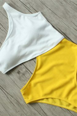 Gothic Style Cutout One Shoulder Swimsuit - Y2K Fashion Aesthetic for Women