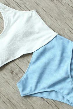 Gothic Style Cutout One Shoulder Swimsuit - Y2K Fashion Aesthetic for Women