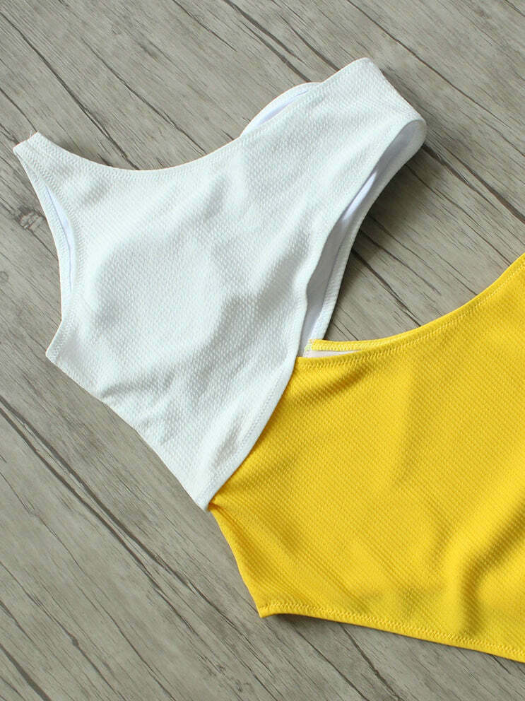 Gothic Style Cutout One Shoulder Swimsuit - Y2K Fashion Aesthetic for Women