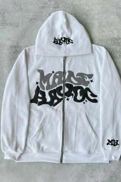 Graffiti Groove Urban Hoodie - Y2K Aesthetic Streetwear for Women